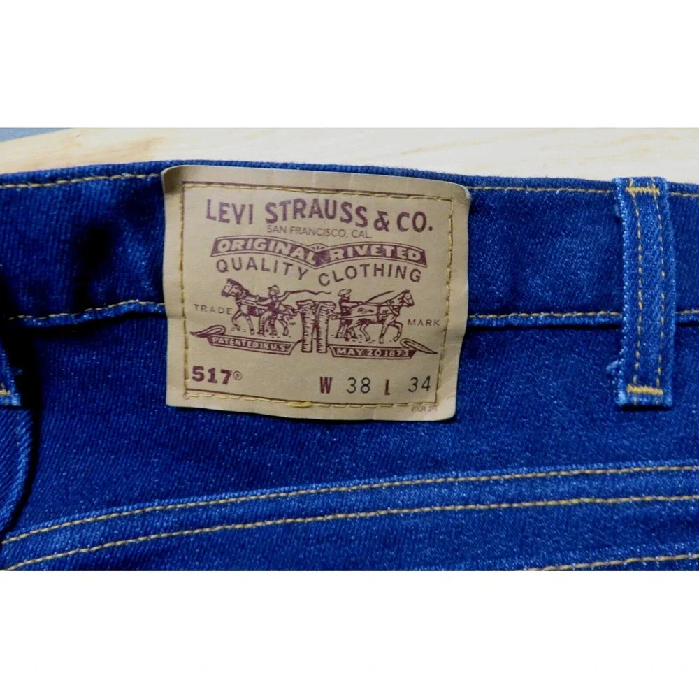 Mens Levis Jeans 517 Vintage Bootcut Orange Tab Size 38x34‎ 90s USA Made 38x34